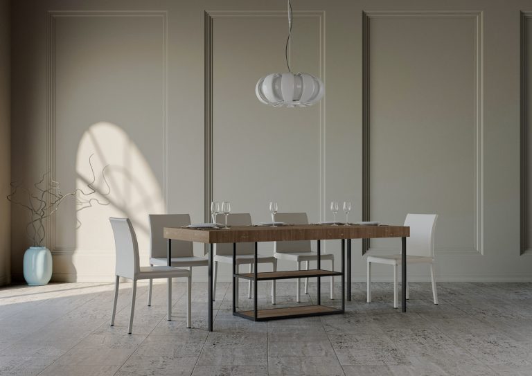 Consolle Estensibile Plano con Telaio Antracite e Allunghe Multiple