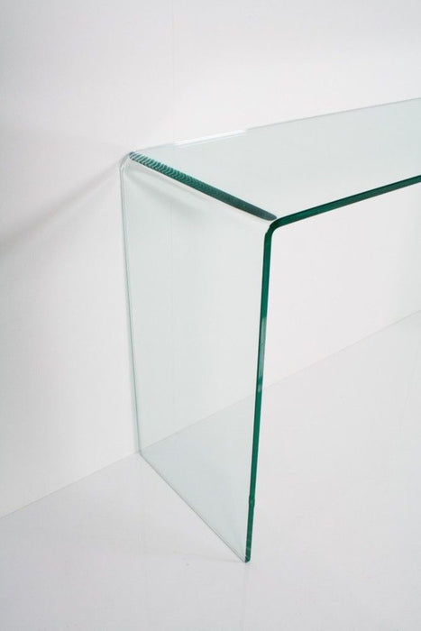 Consolle Elegante in Vetro Curvato L.120 P.40 H.80