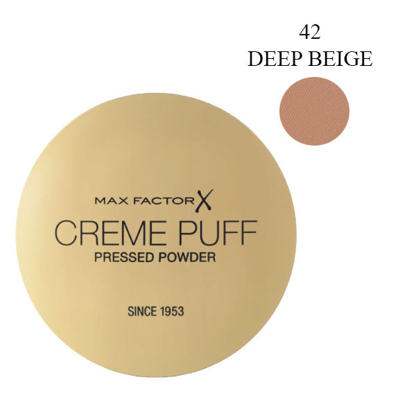 MAX FACTOR CREME PUFF POWDER COMPACT DEEP BEIGE 42