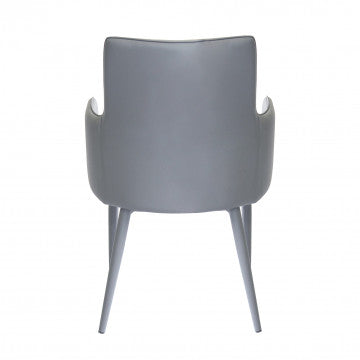 Poltrona in ecopelle grigio chiaro, dimensioni 56x54x89 cm, peso 8,3 kg