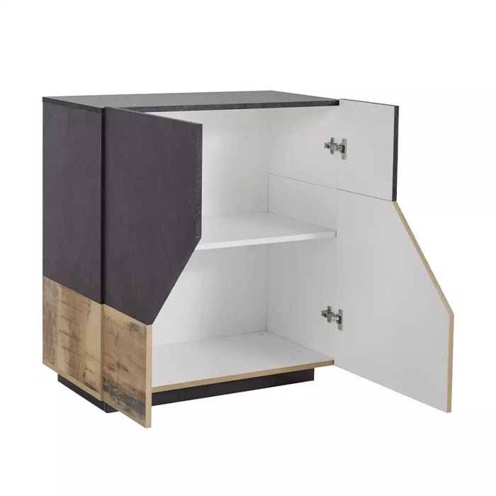 Alien Report Sideboard – Birnbaumholz/Schiefer, 79,2 x 43 x 86 cm, Made in Italy