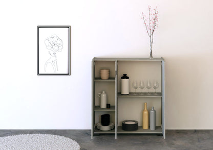 Itamoby Madia e Credenza alta con Porta TV Riflesso bianco lucido e cashmere