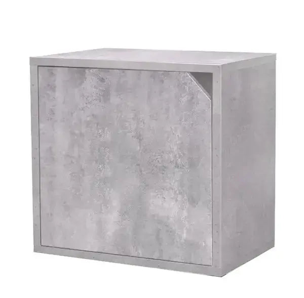 Cubo componibile 35x29x35cm in finitura cemento con sportello chiuso. Ideale per creare scaffali modulari per casa e ufficio.