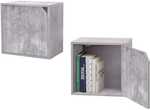 cubo impilabile con chiusura 35x29x35cm cemento Scaffali e mensole per pareti Store   
