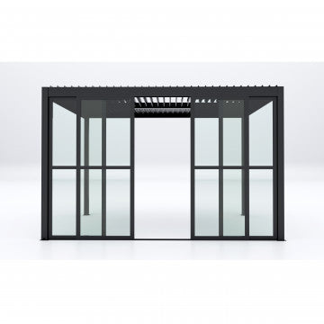 Laterale policarbonato grigio scuro 370x238 cm per pergola bioclimatica