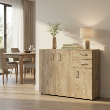 Mobile in truciolare bilaminato rovere chiaro 106x36x83cm