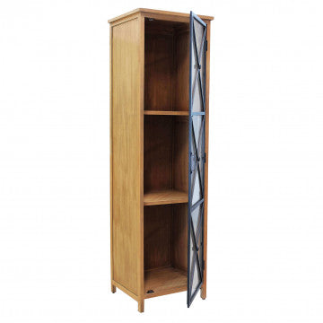 Vetrina in metallo e legno colore marrone, dimensioni 53x46x183,5 cm