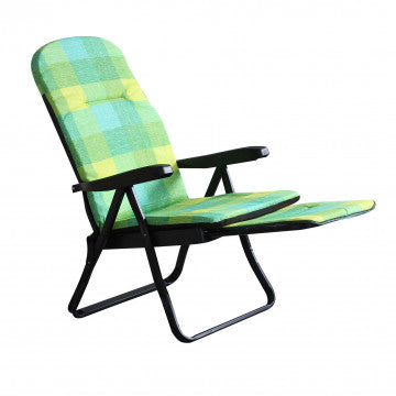 Sdraio carrello acciaio tessuto multicolor scozzese verde giallo 14,8 kg