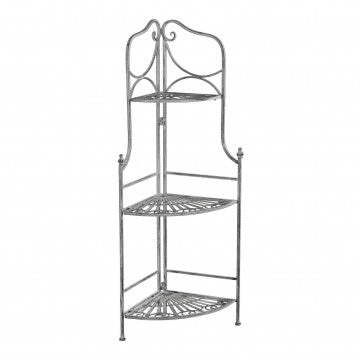 Scaffale metallo 3 piani verniciato bianco ossidato 49x35x115 cm
