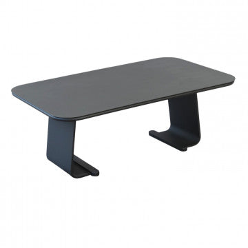 Tavolino ovale struttura alluminio 60x100x45 cm design moderno