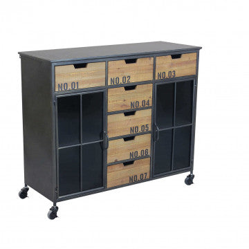 Mobile in legno e acciaio con struttura robusta 98,5x38,5x84 cm