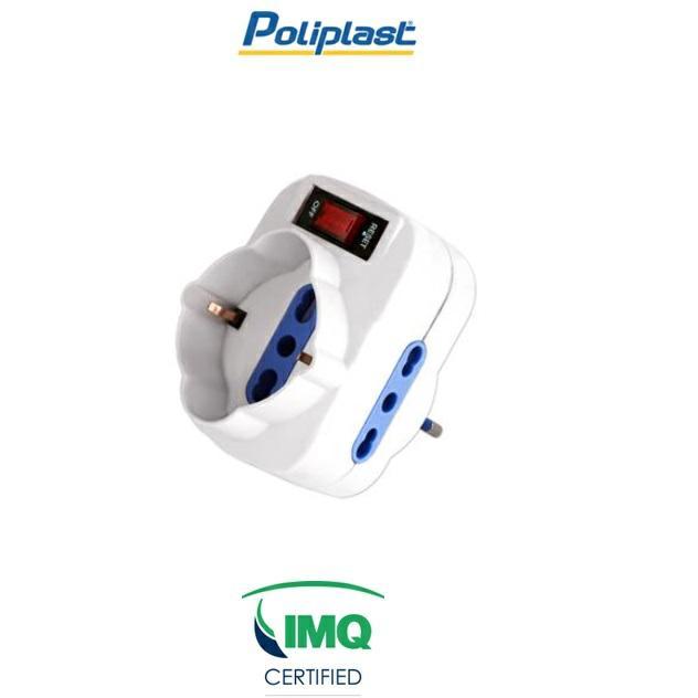 Poliplast Adattatore 2posti Ita1schuko Imq Protezione Bulk 300614bi