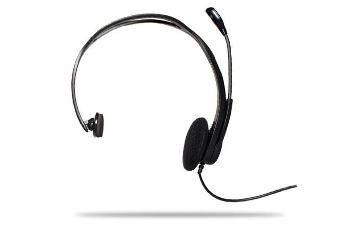 Cuffie Mono Logitech 850 con Microfono Nero