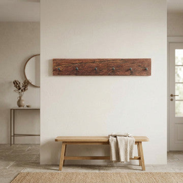 Appendiabiti in legno riciclato, 90 cm lunghezza, profondità 8 cm
