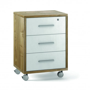 Cassettiera mobile 3 cassetti con ruote in MDF 51x41x71 cm
