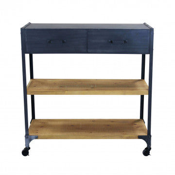 Tavolo Libreria Buddy Legno Acciaio Nero 90x39x92h cm