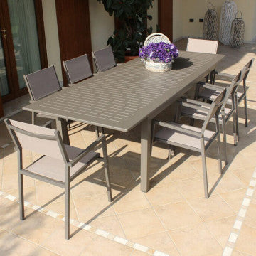Tavolo allungabile in alluminio verniciato 220/280 x 100 cm