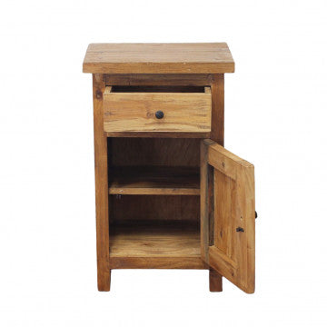 Mobiletto in legno riciclato 43x33x70 cm colore marrone