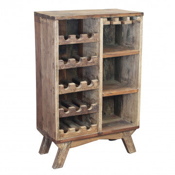 Cantinetta in legno riciclato marrone 60x30x90 cm con struttura robusta
