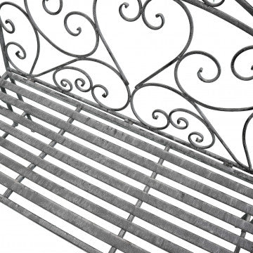 Panca in acciaio verniciato bianco ossidato, 103x54x95 cm, peso 10 kg