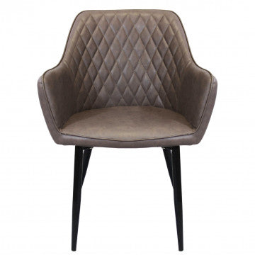 Poltrona struttura metallo seduta schienale ecopelle 56x60x87 cm