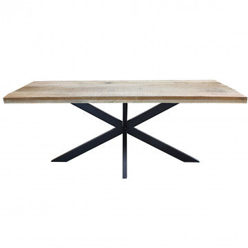 Tavolo legno mango e metallo, 200x100 cm, altezza 77 cm