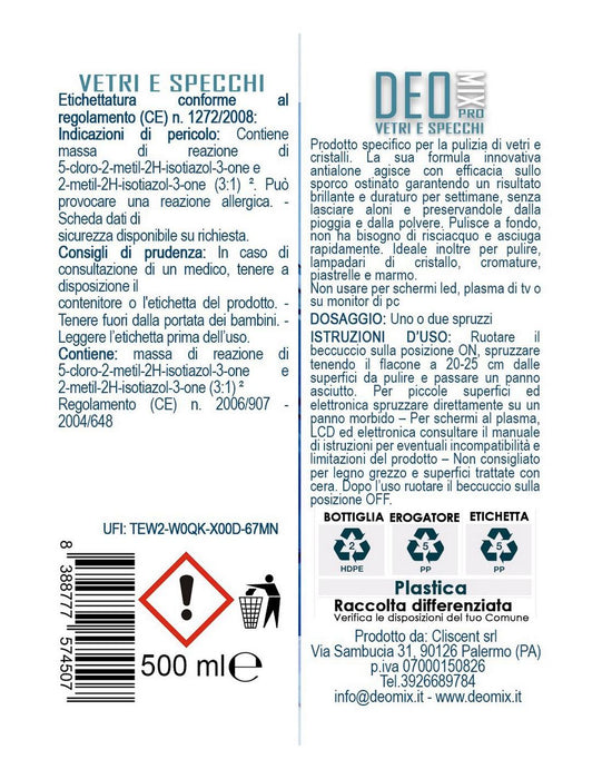 Deo mix pro detergente vetri e specchi ml.500