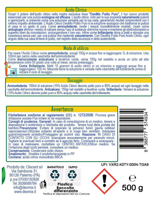 Deo mix pulito puro acido citrico gr.500
