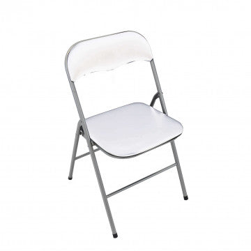 Sedia pieghevole in acciaio e PVC, struttura tubo 19mm, 44x45x78cm