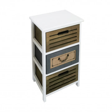Mobiletto in legno con 3 cassetti - 35x28x56 cm