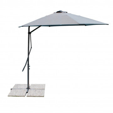 Ombrellone quadrato 2,5 x 2,5 m poliestere grigio 180 gr con mantovana