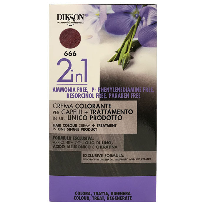 DIKSON 2 IN 1 CREMA COLORANTE ROSSO RUBINO 666