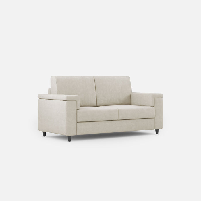 Divano Marrak 2 posti panna con due sedute da 60cm, struttura solida e stile contemporaneo per soggiorni eleganti.