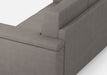 Retro del Divano Marrak 2 posti grigio, struttura compatta e schienale alto, perfetto per arredare salotti contemporanei.