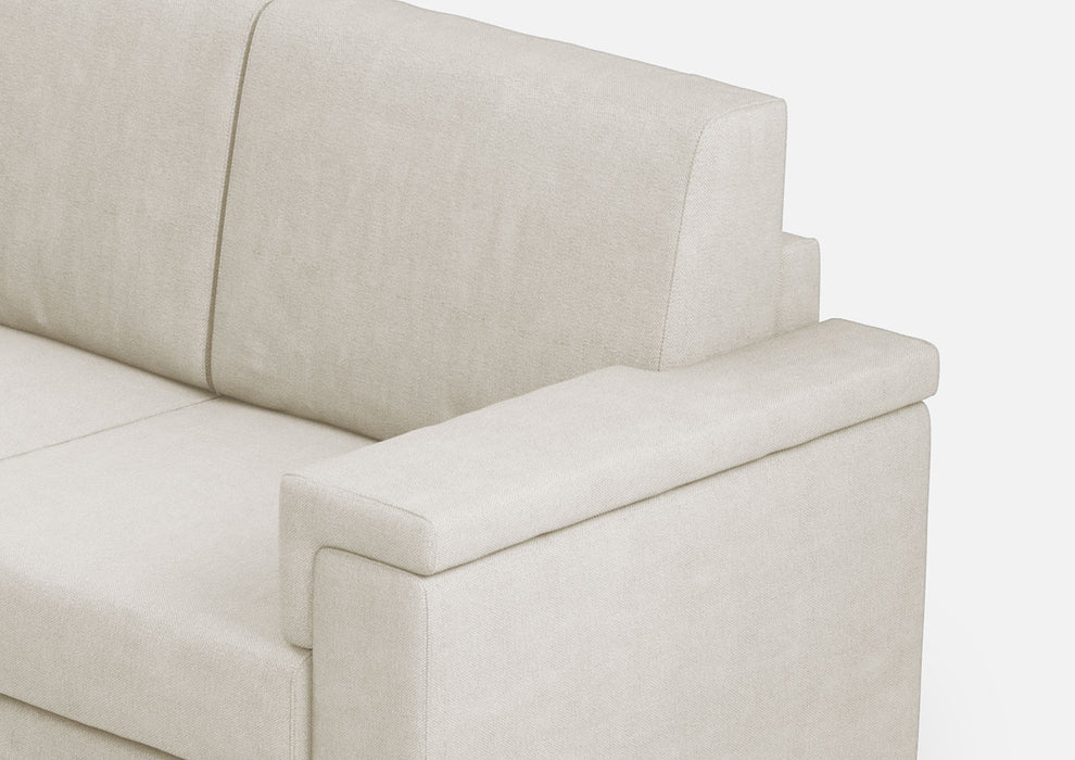 Bracciolo laterale del divano Marrak 3 posti panna, design moderno e rivestimento in tessuto pregiato