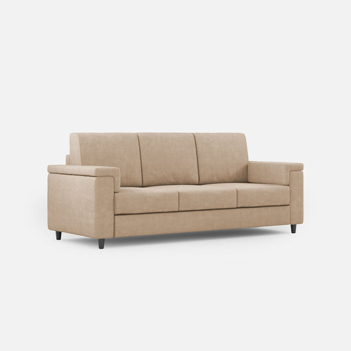 Divano Marrak 3 posti beige con tre sedute da 60cm e misure esterne L.208cm, stile moderno per salotto elegante