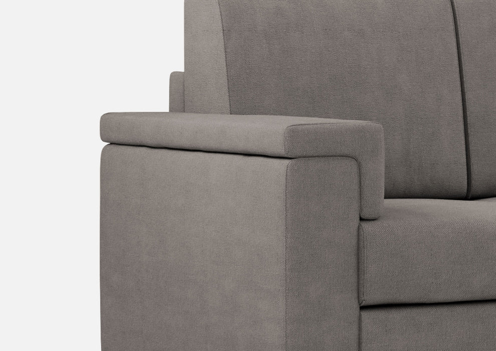 Bracciolo laterale del divano Marrak 3 posti grigio, struttura compatta e stile contemporaneo