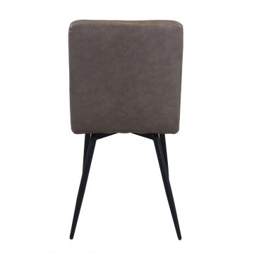 Poltrona struttura metallica seduta schienale ecopelle marrone 47,5x59x81cm