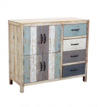 Mobile in legno con 4 cassetti e 4 ante, dimensioni 100x40x86 cm