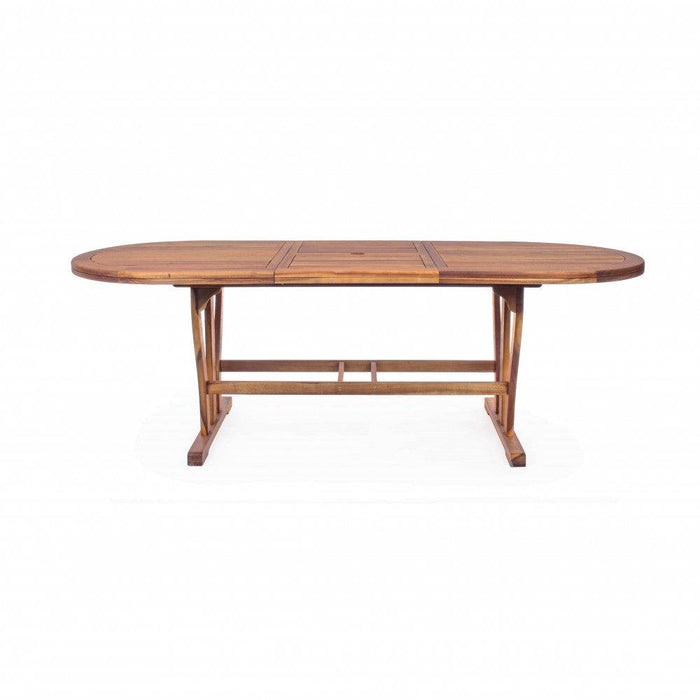 Tavolo Ovale Allungabile Acacia Massiccio 150/200x90 cm