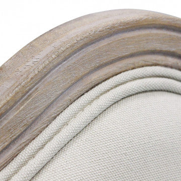 Sedia in legno e tessuto beige, dimensioni 52x50x100 cm