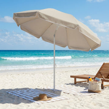 Ombrellone Spiaggia Alluminio Tondo 220 cm Beige