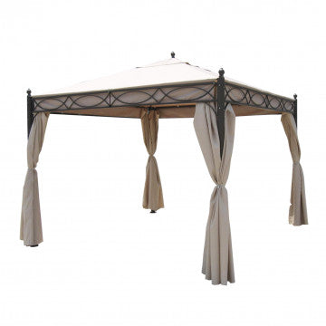 Gazebo 3x3 metri telo poliestere beige 200-160 gr zanzariera
