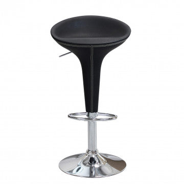 Sgabello regolabile in metallo e plastica, altezza 58-78 cm, colore nero