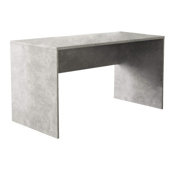 Scrivania in truciolare bilaminato grigio effetto cemento 138,5x68x75 cm