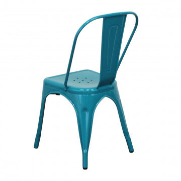 Sedia struttura metallo seduta metallo 35x45x85 cm verde petrolio