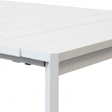 Tavolo alluminio verniciato bianco 150/200x100x75 cm struttura estensibile