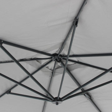Ombrellone quadrato 300x300 cm telo poliestere grigio palo alluminio
