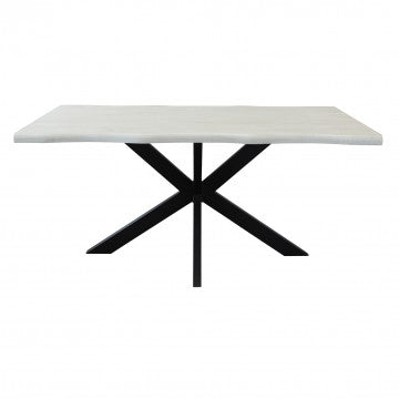 Tavolo con piano MDF effetto legno e struttura in metallo nero 160x90 cm
