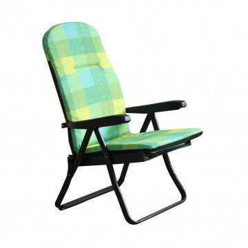 Sdraio carrello acciaio tessuto multicolor scozzese verde giallo 14,8 kg